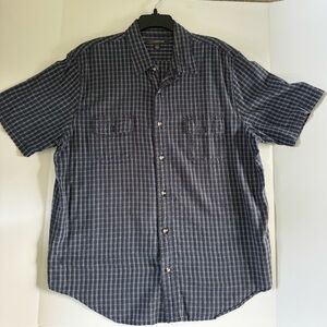 Blue and white striped button up shirt from Craft&barrow , size Large.